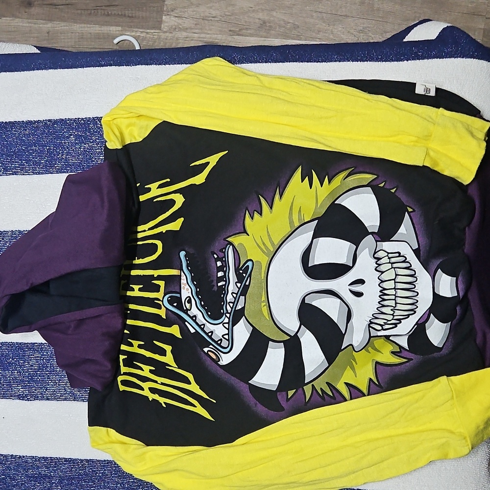 Kids Beetlejuice Hoodie - Yellow and Purple
